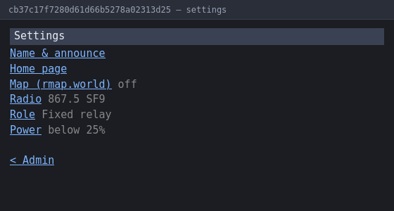 Settings section