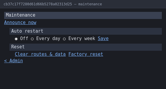Maintenance page