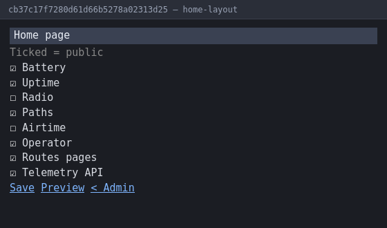 Home page layout settings